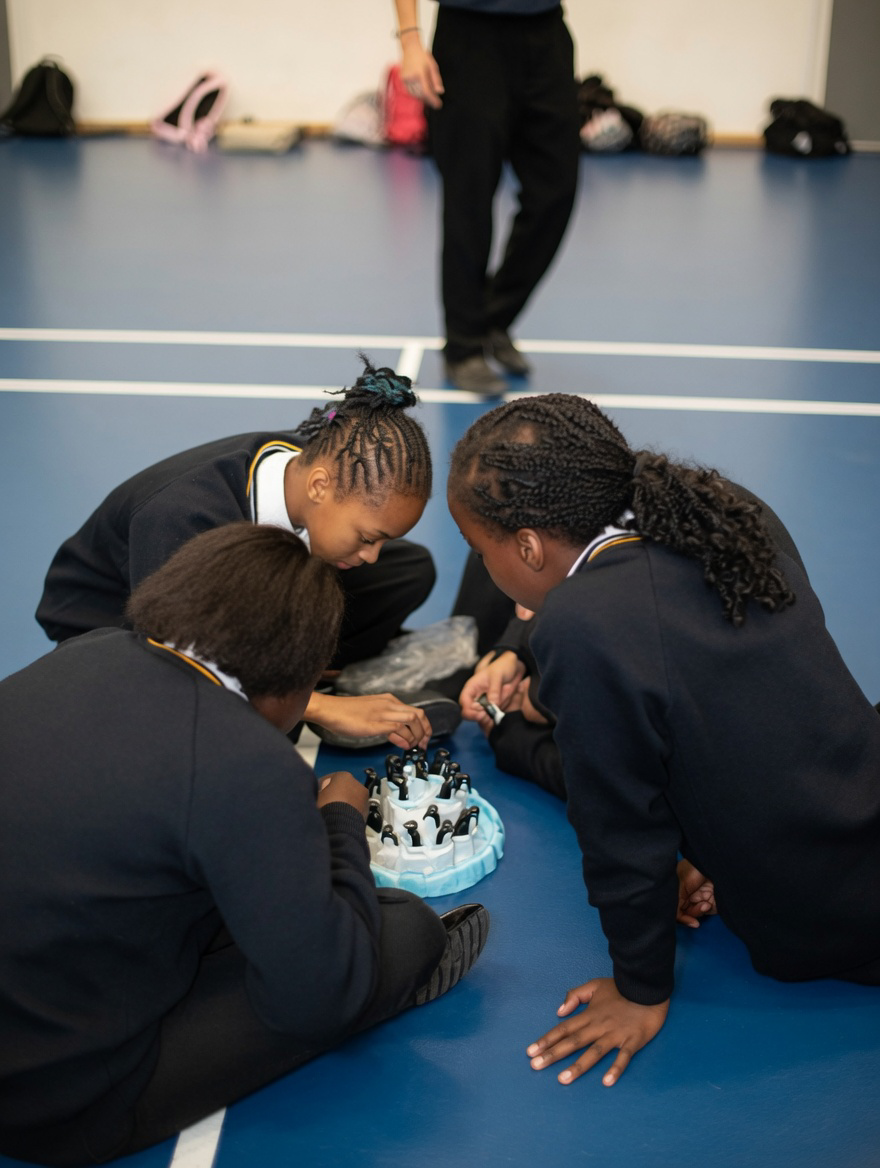 Students collaborating on a learning activity